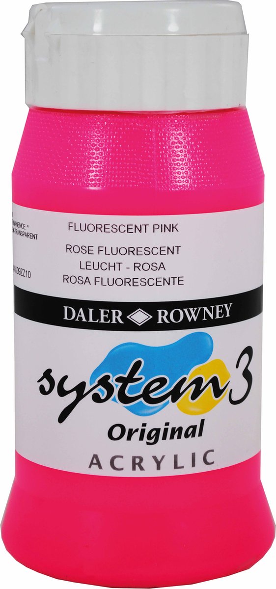 Acrylverf fluoriserend roze 500ml| Daler Rowney